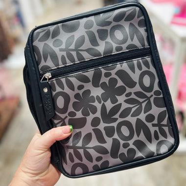 Black Floral Leather Bible Cover