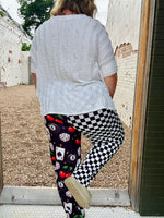 Karla Split Print Checkered Pants