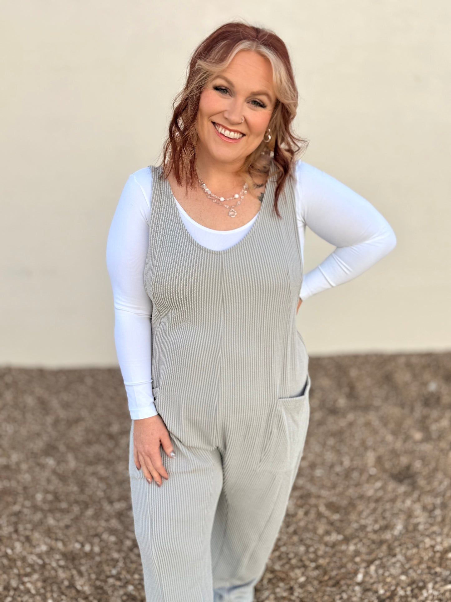 Lucy Gray Ribbed Jumpsuit