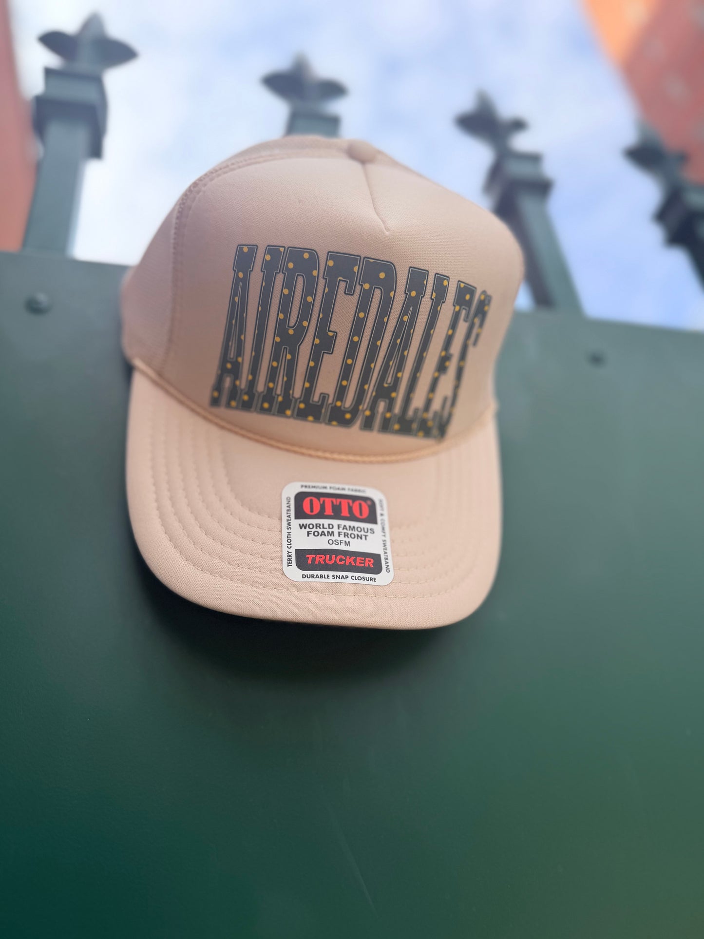 Varsity Polka Dot on Tan