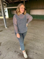 Black and White Checkered Mesh