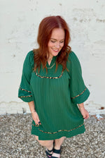 V-Neck Mandarin Collared Dress
