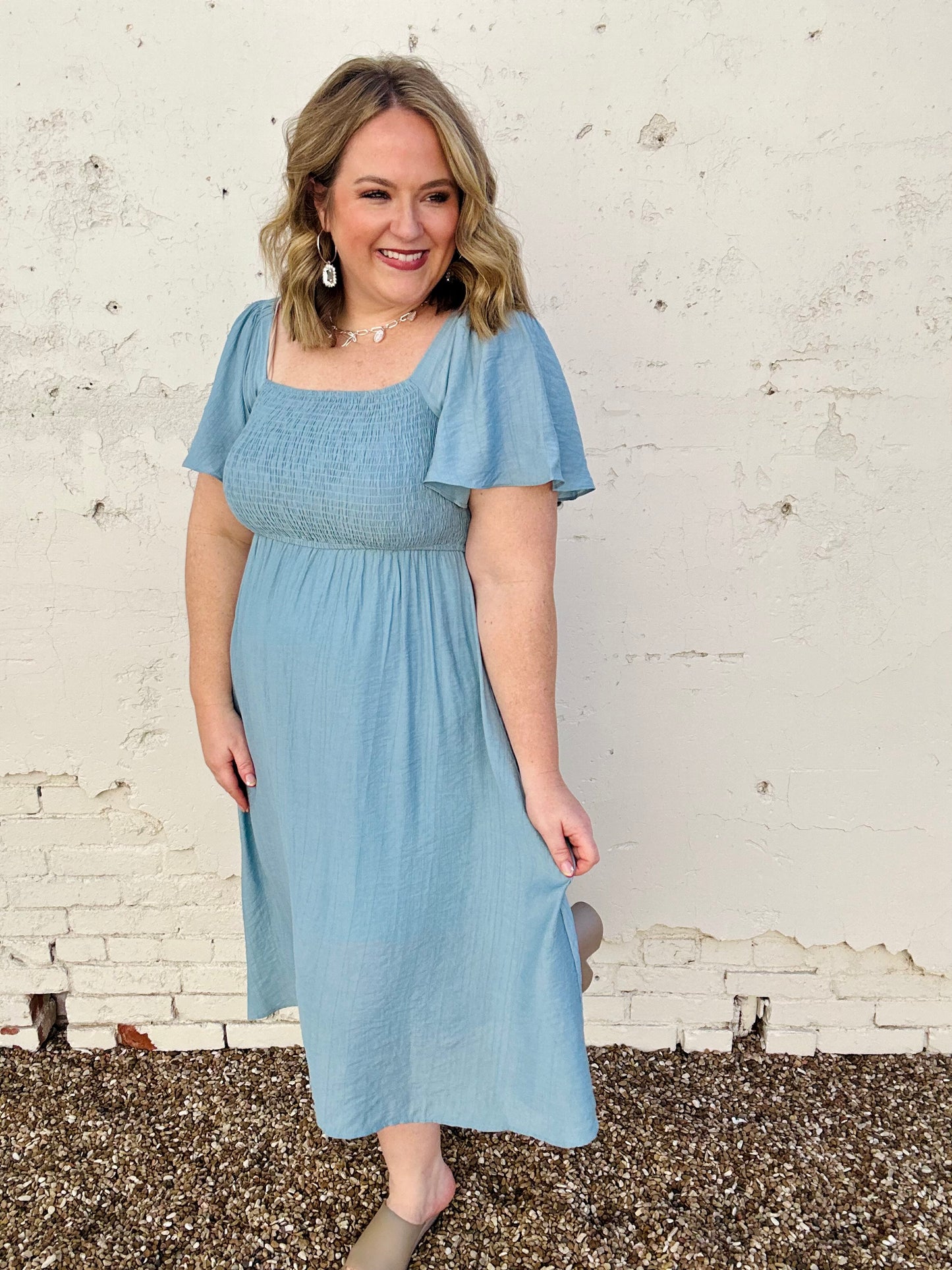 Megan Square Neck Midi Dress