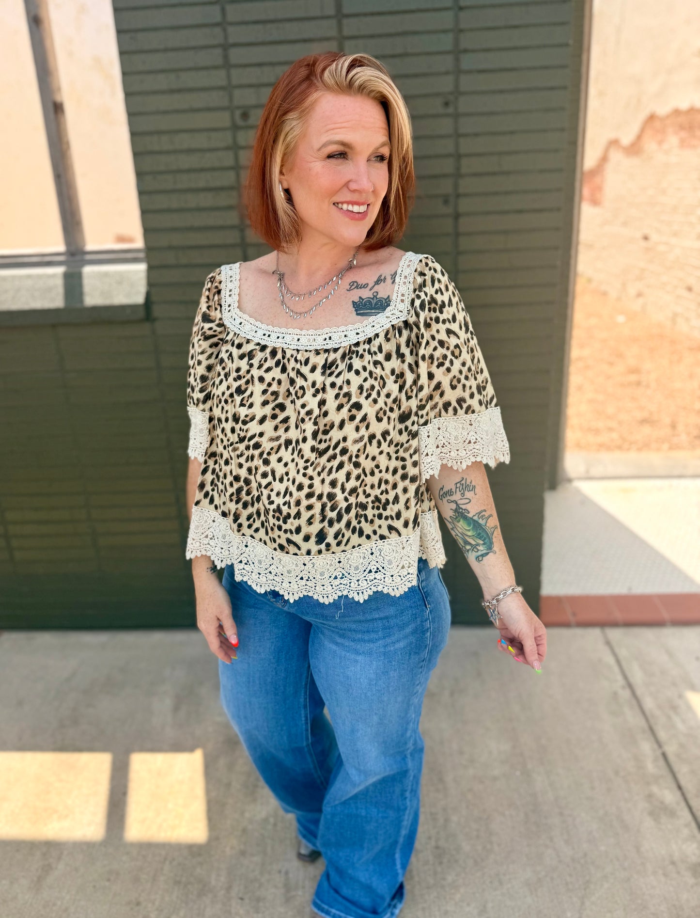 Kenny Leopard & Lace Top