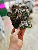 Worship Anyway Camo Trucker