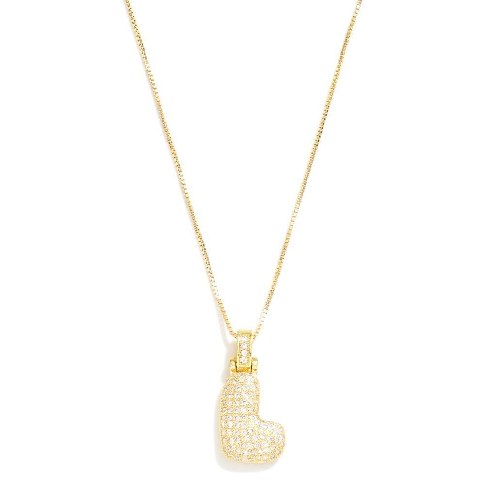 RESTOCK Studded Bubble Initial Necklace