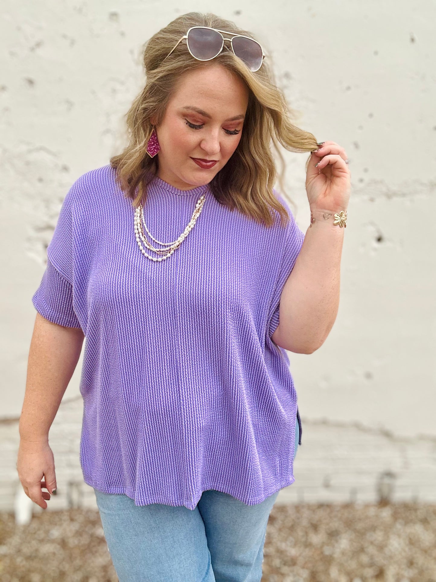 Carly Ribbed Oversized V-Neck