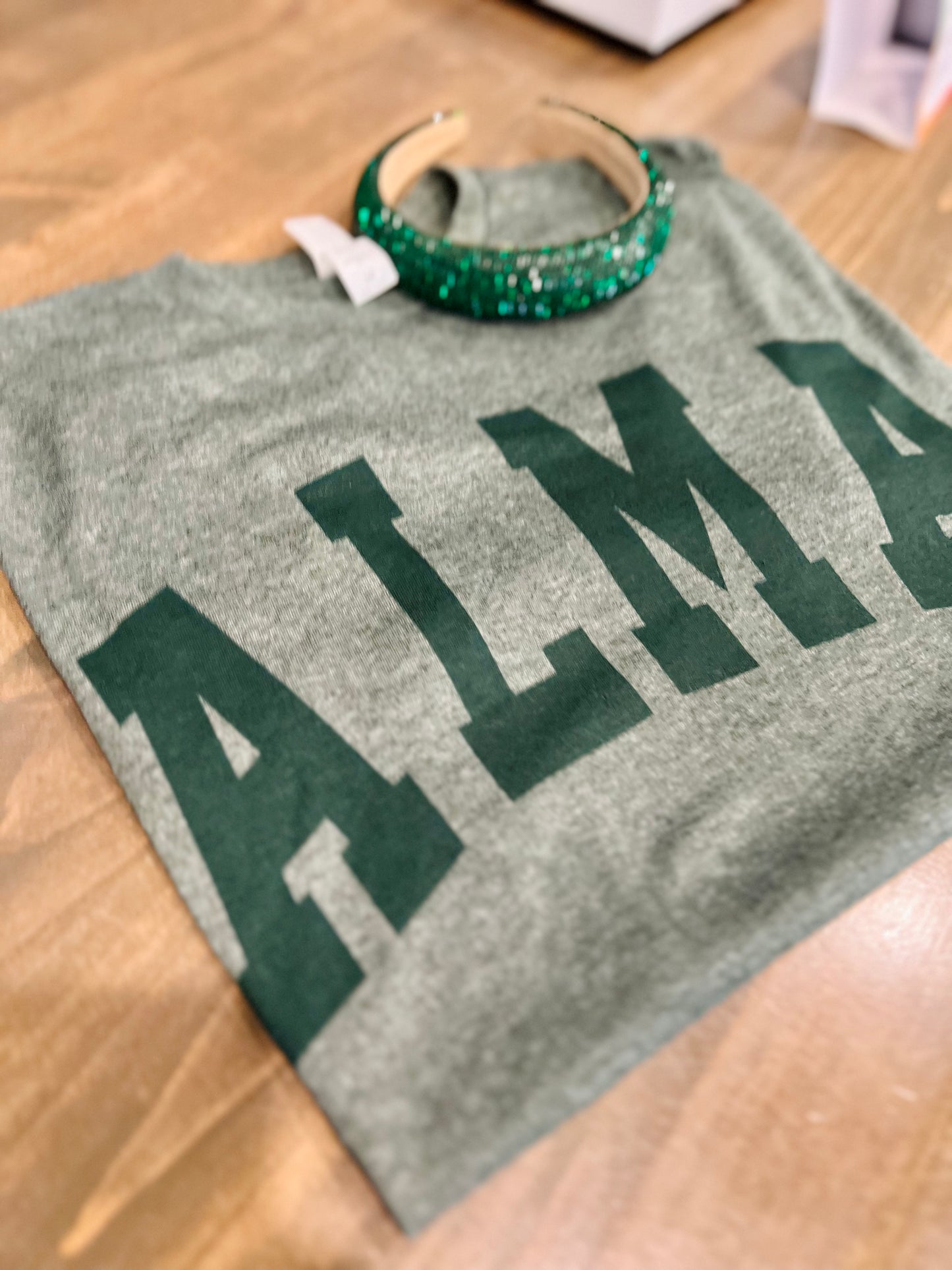 Alma Monochrome School Spirit Tee in Hunter Green