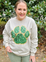 Faux Sequin Paw Sweatshirt