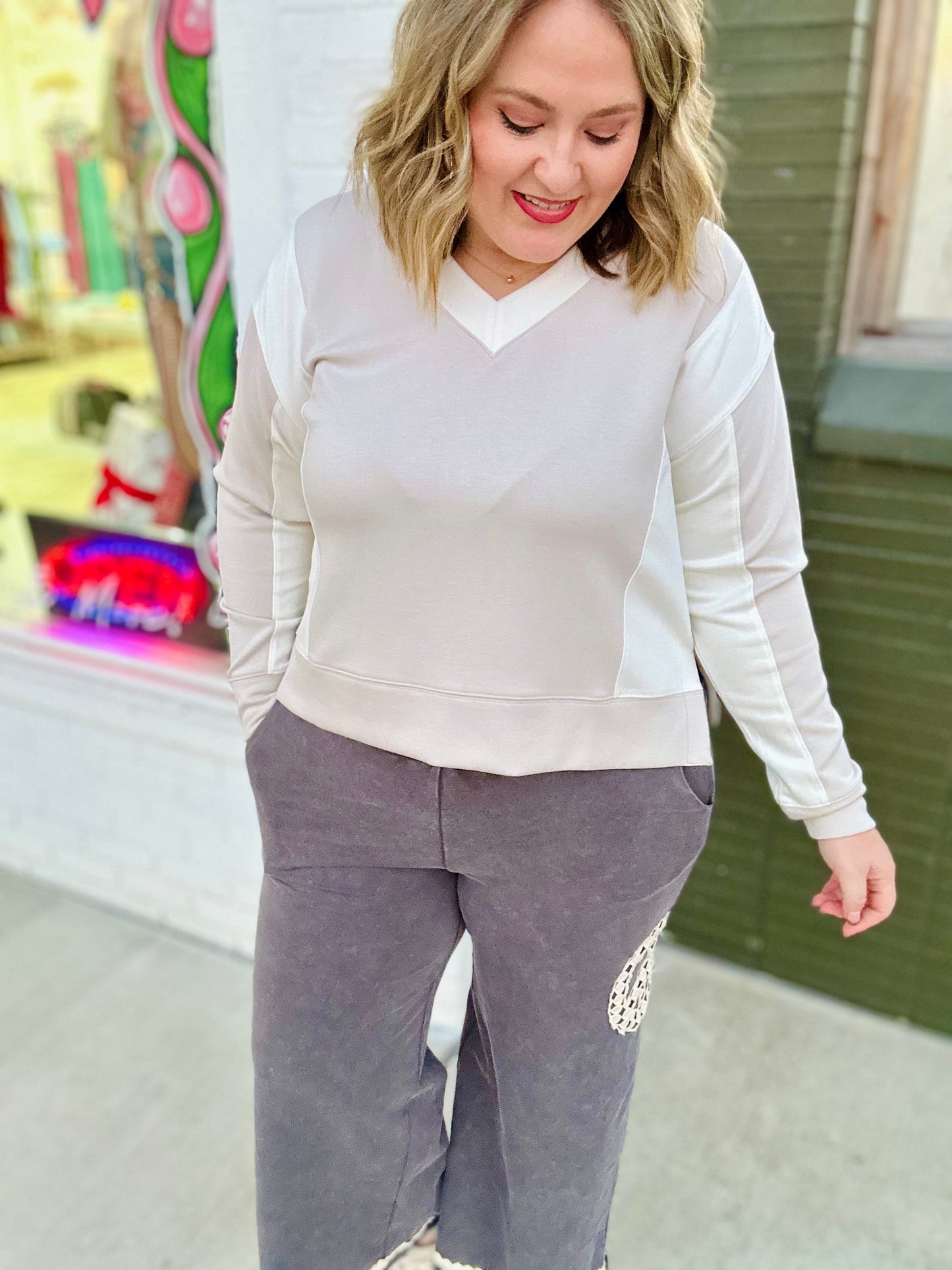 Penny Peace Sign Wide Leg Pants