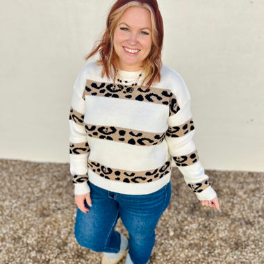 Lena Leopard Stripe Sweater