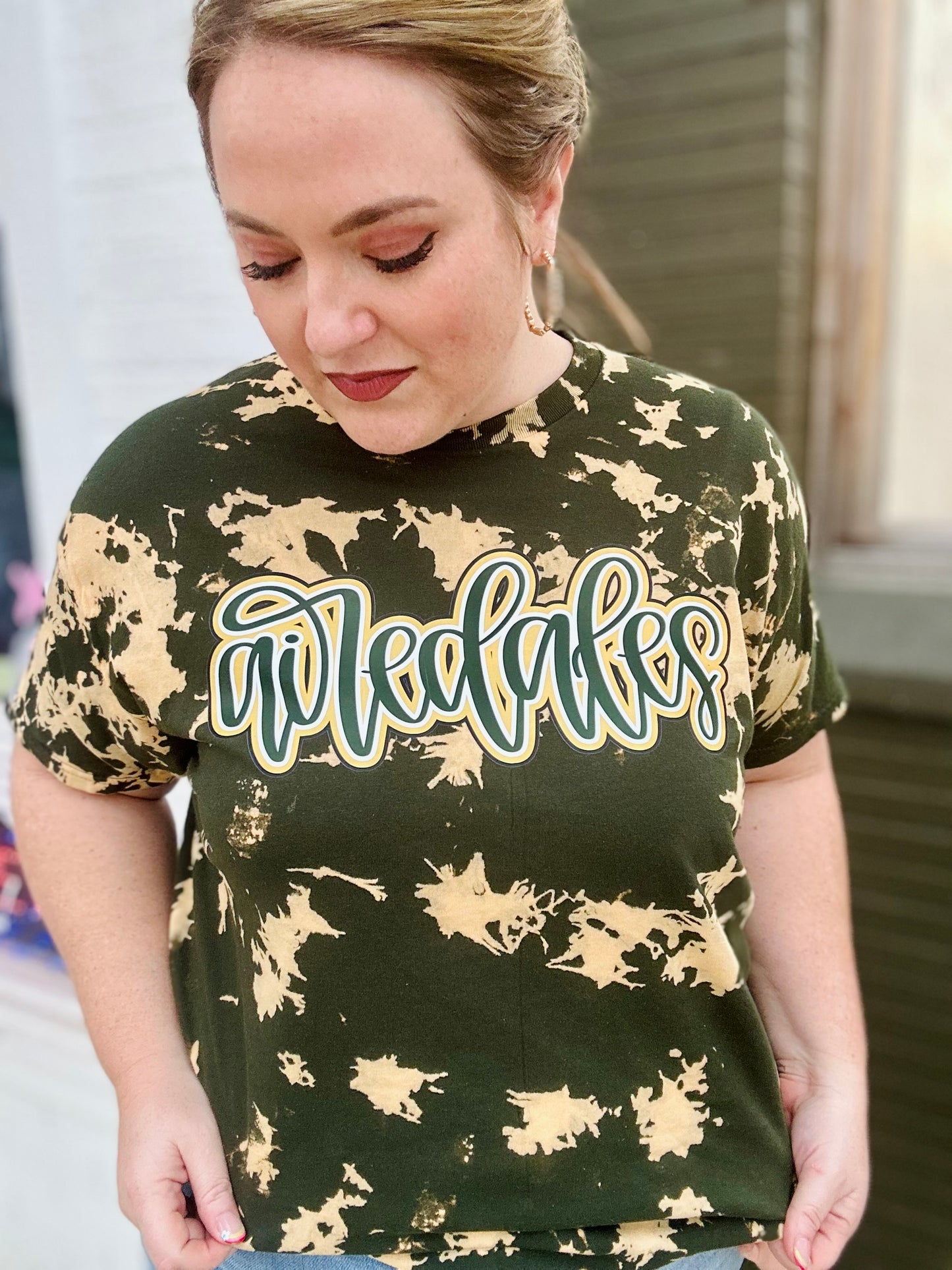 Airedale Script on Bleach Dyed Tee (Customizable!)