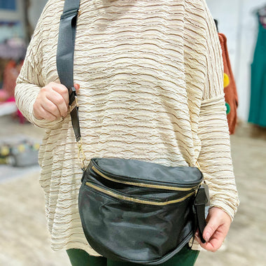 RESTOCK Oversized Nylon Fanny in Black