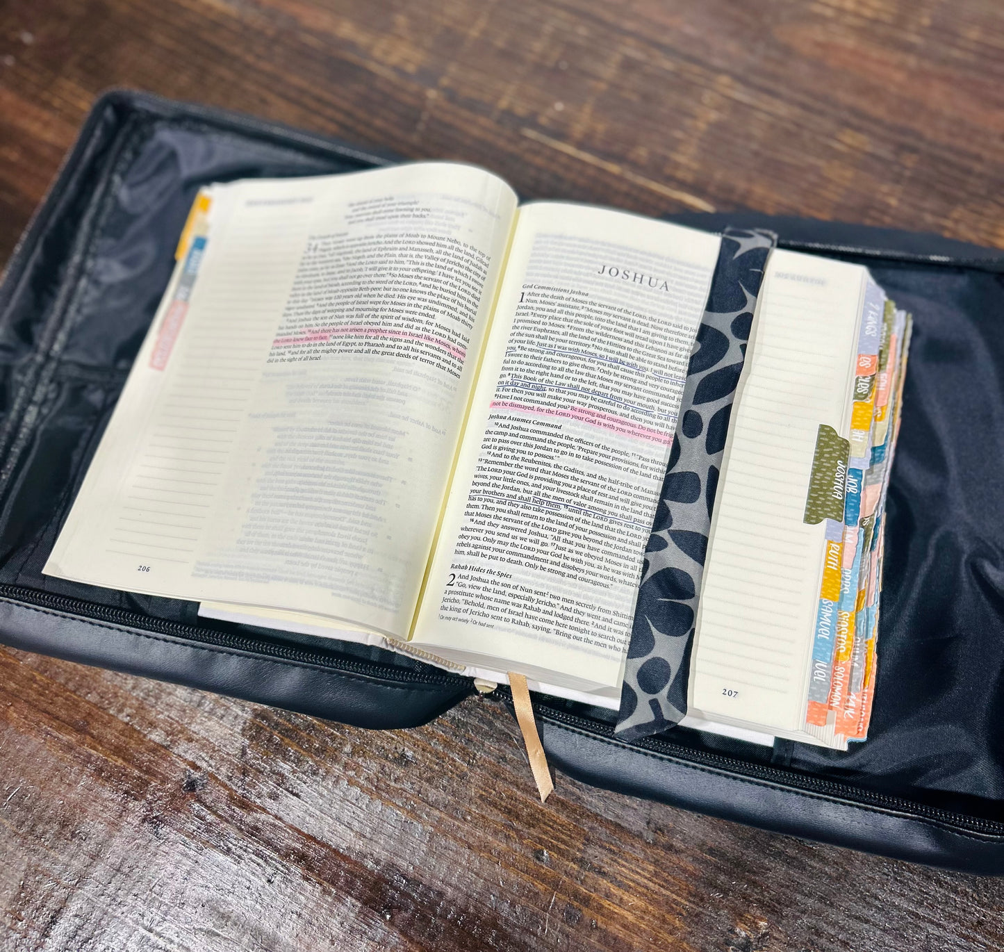 Black Floral Leather Bible Cover