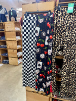 Karla Split Print Checkered Pants