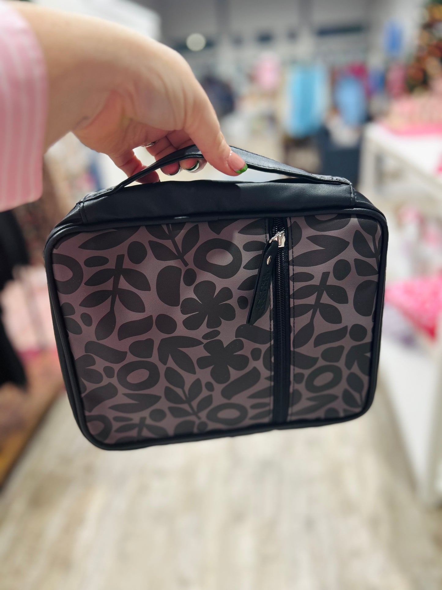 Black Floral Leather Bible Cover