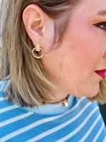 Crystal Cut Door Knocker Earrings