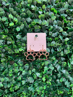 Gold Paw Print Drop Earrings