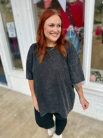 Black Jessica Acid Wash Shirt