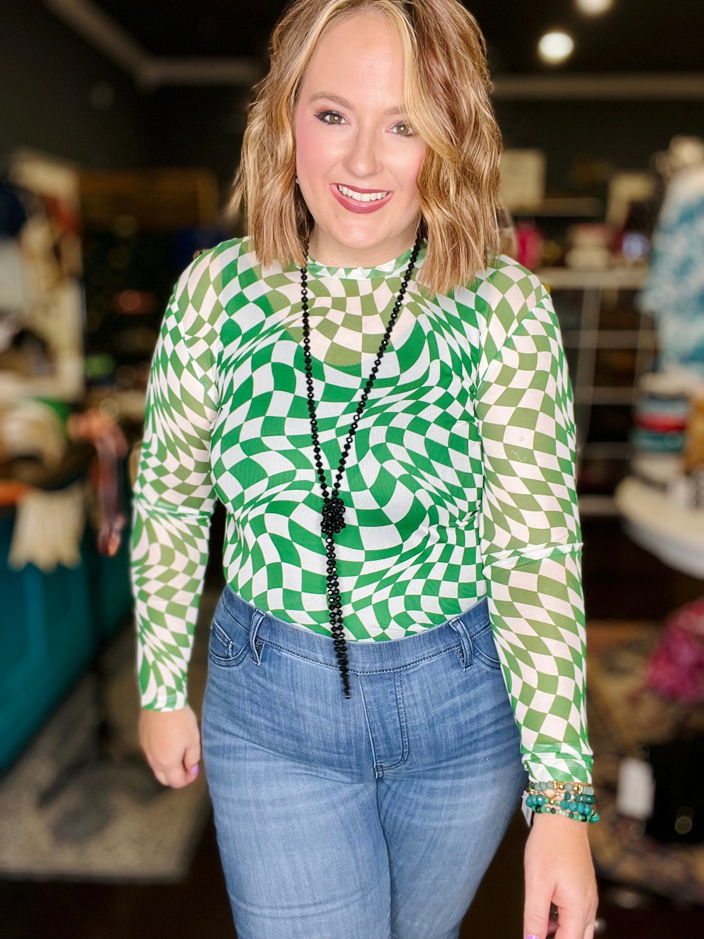 Laiklyn Mesh Top in Green