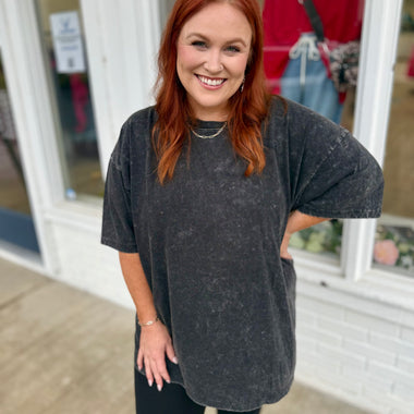 Black Jessica Acid Wash Shirt