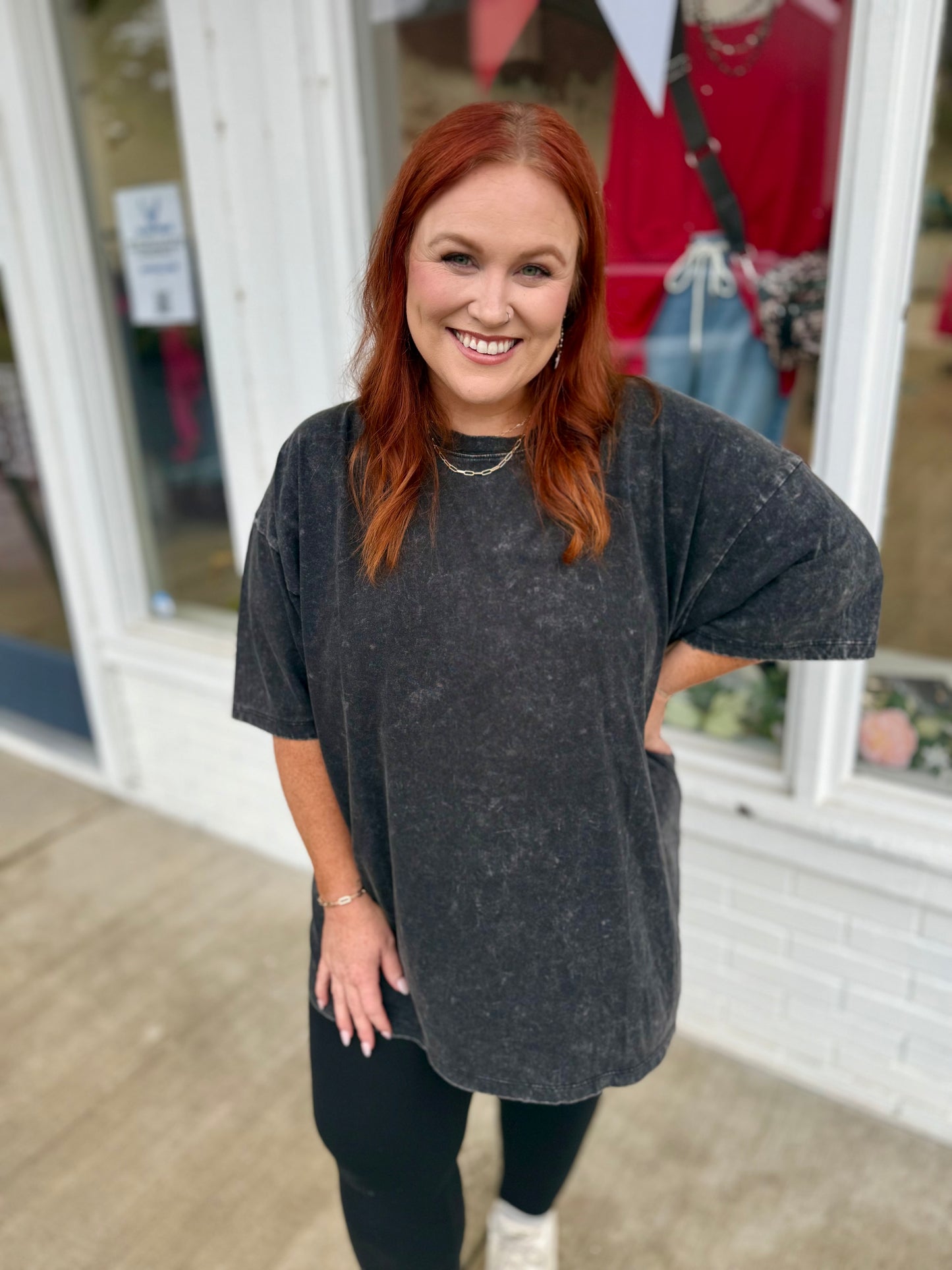 Black Jessica Acid Wash Shirt