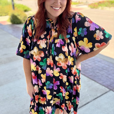 Kacey Black Floral Dress