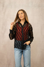 Market Special: Classic Lace Button Up in Black