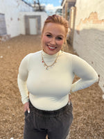 Seamless Mock Neck Long Sleeve- Plus