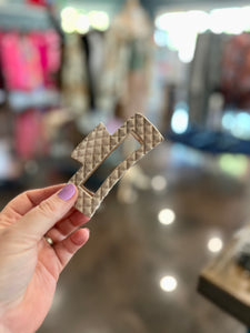 Quilted Square Claw Clip (Multiple Colors)