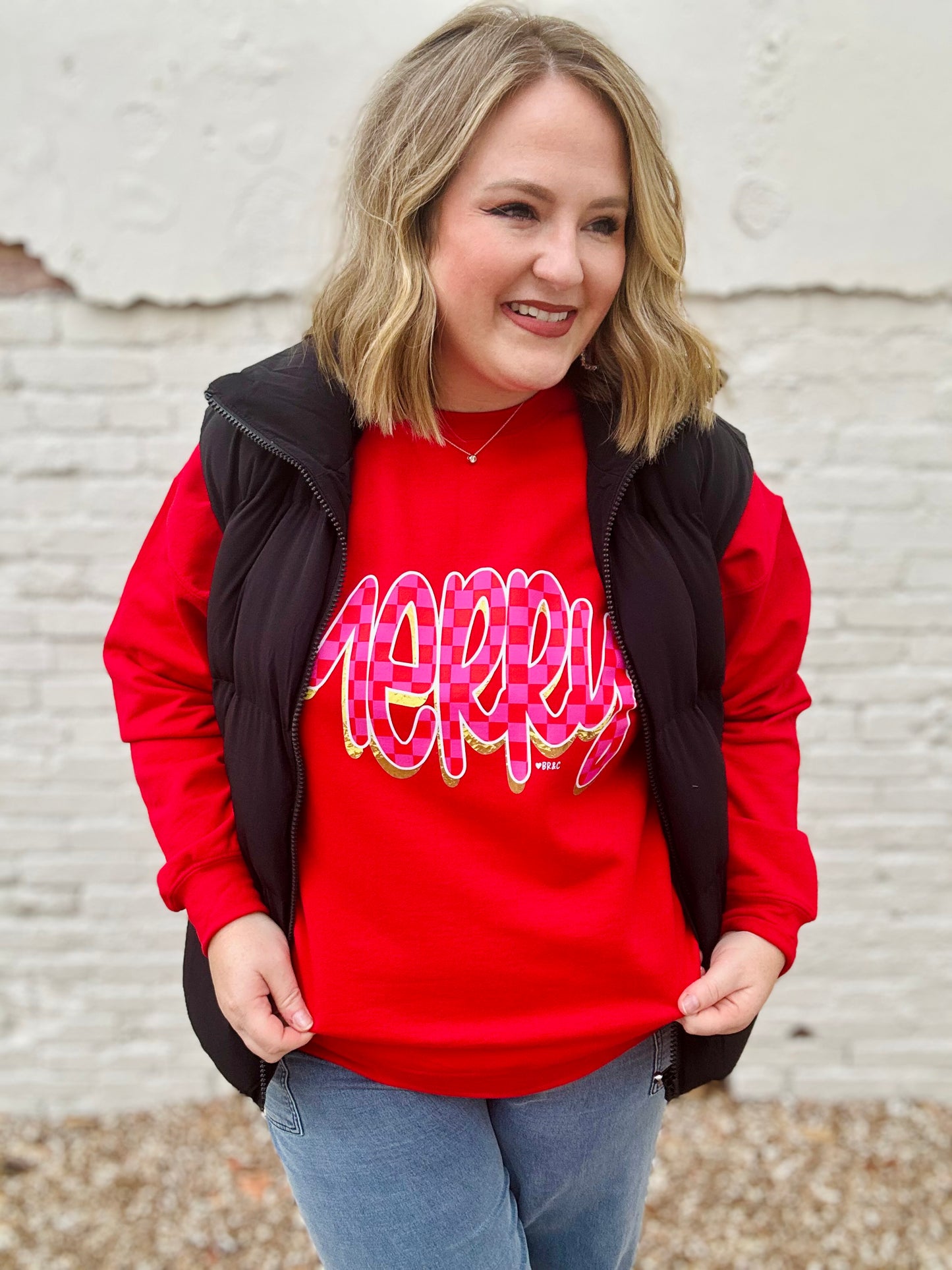 Checkered Merry Sweatshirt