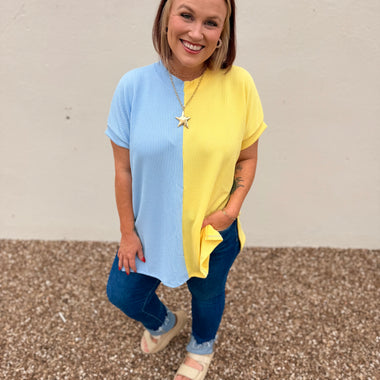 Ciarra Colorblock Ribbed Top
