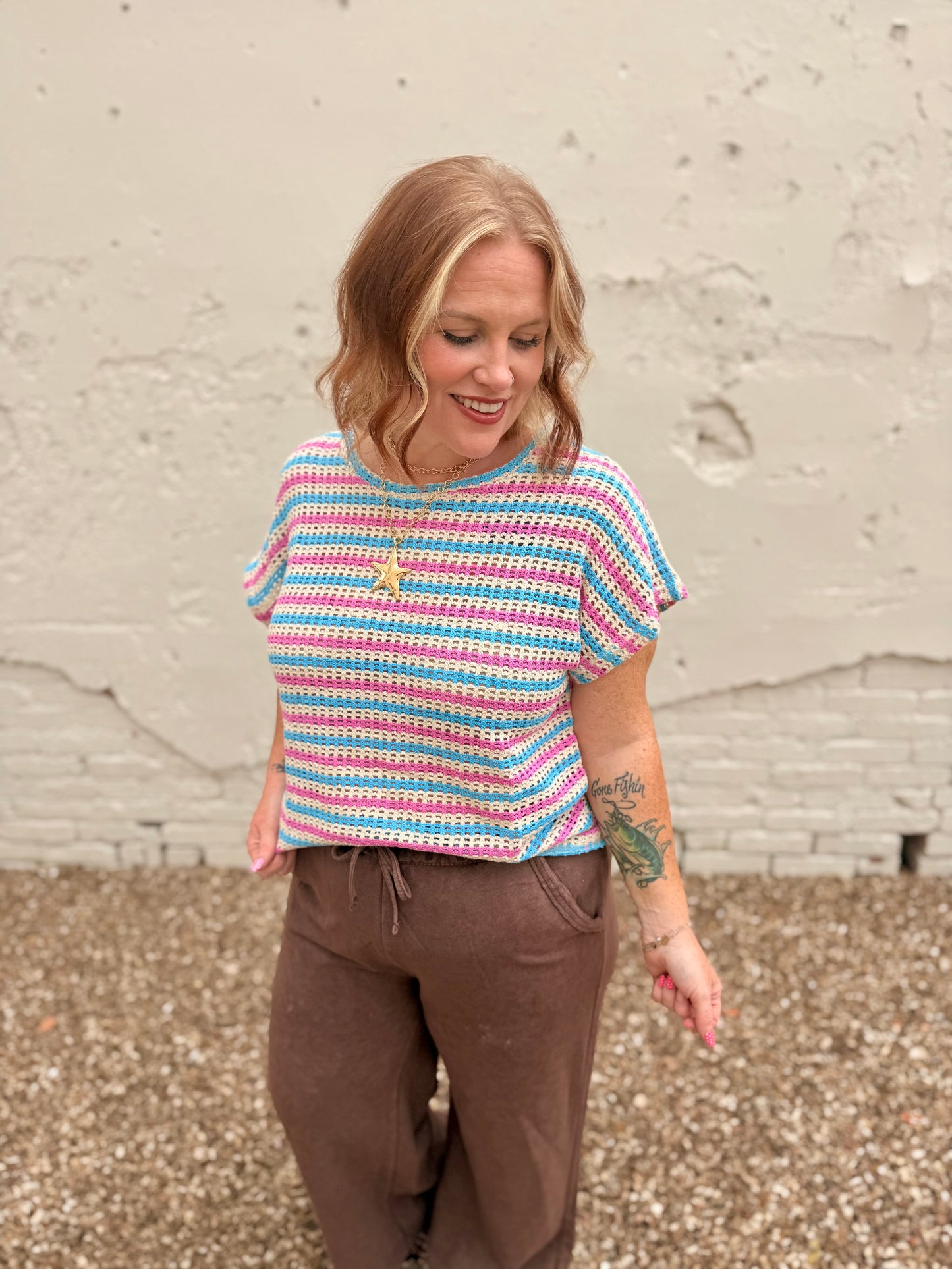 Kira Striped Knit Top