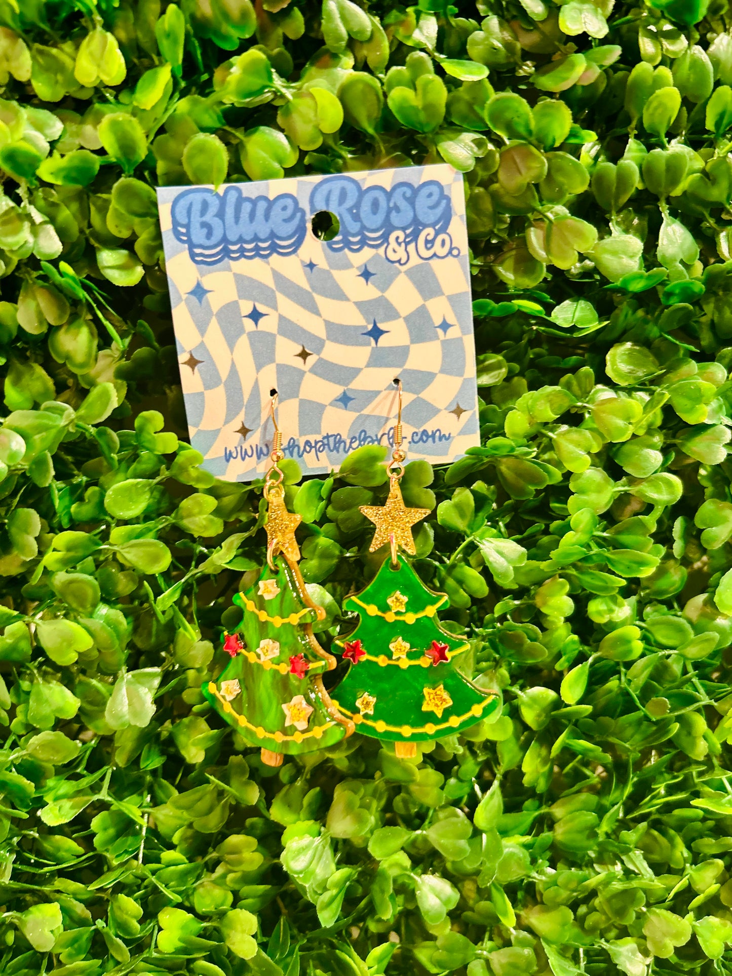 Acrylic Christmas Tree Earrings