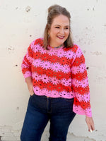 Flower Crochet Knit Top