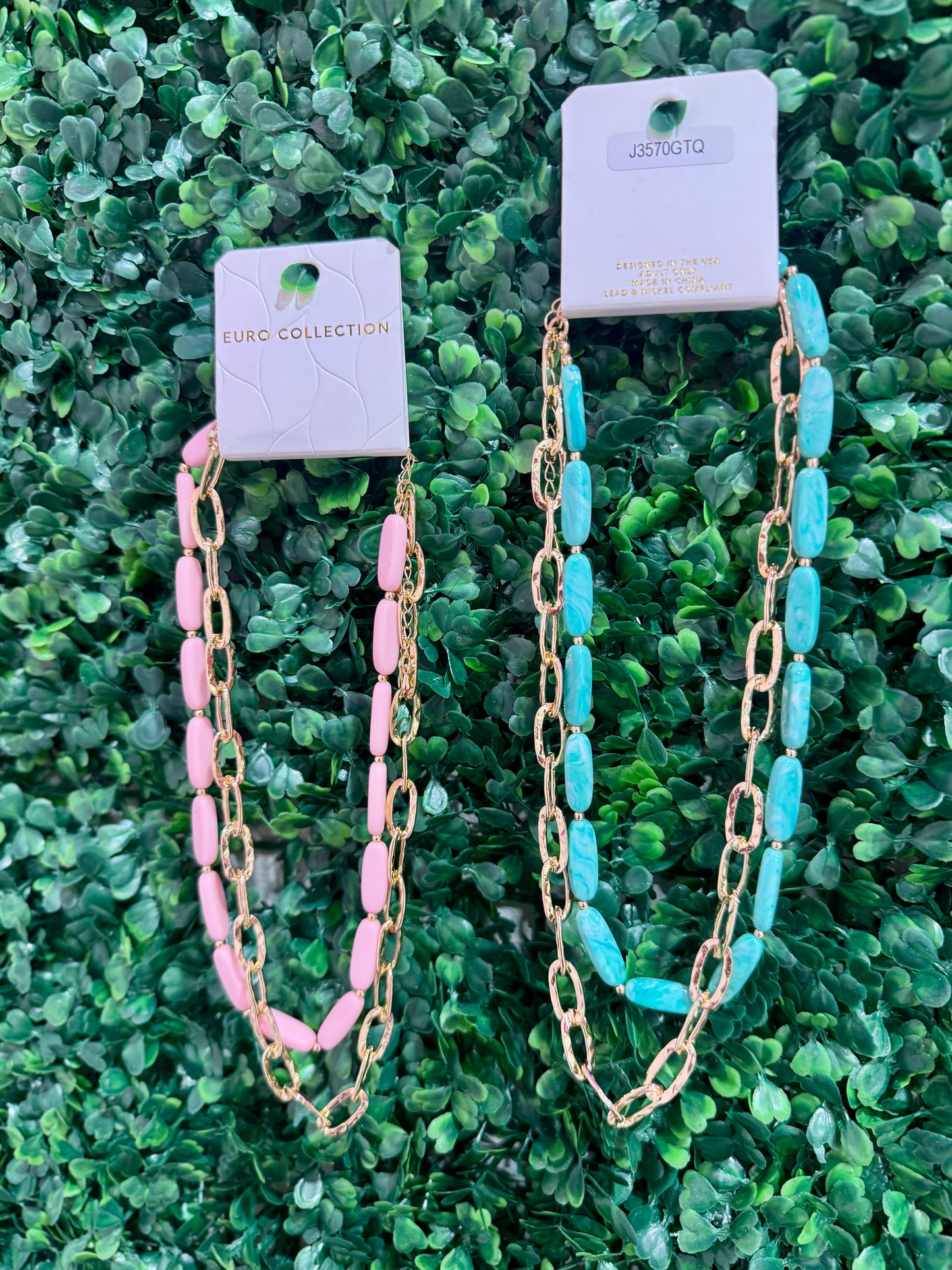 Double Layered Chain Link Necklace (Multiple Colors)