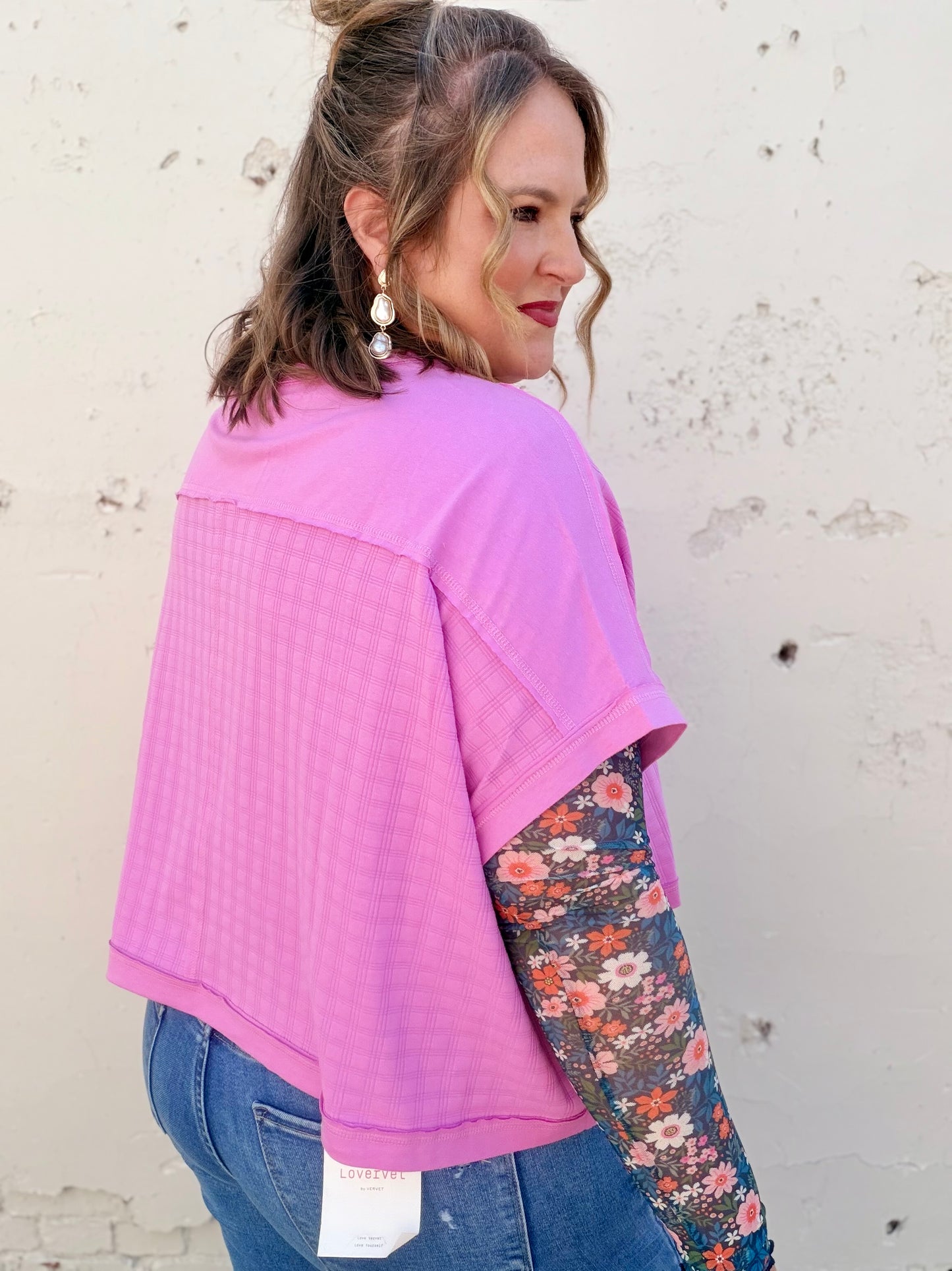 Nicole Textured Pink Top