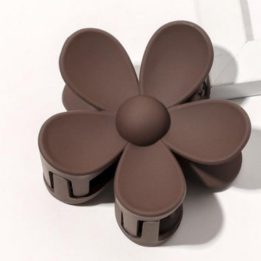 Matte Flower Claw Clip in Brown