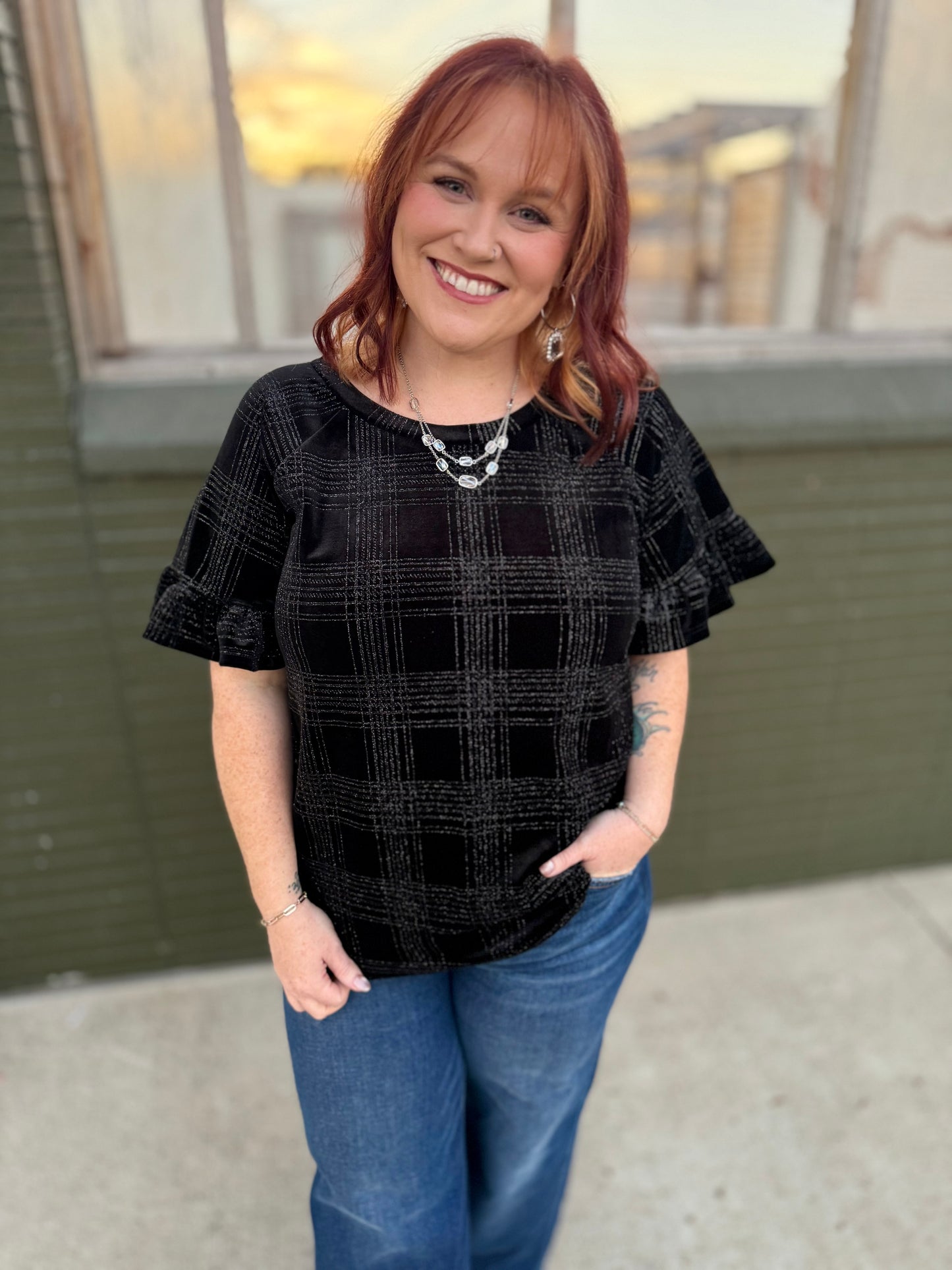 Morgan Black Sparkly Top