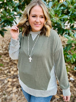 Jessie Olive Ribbed Top