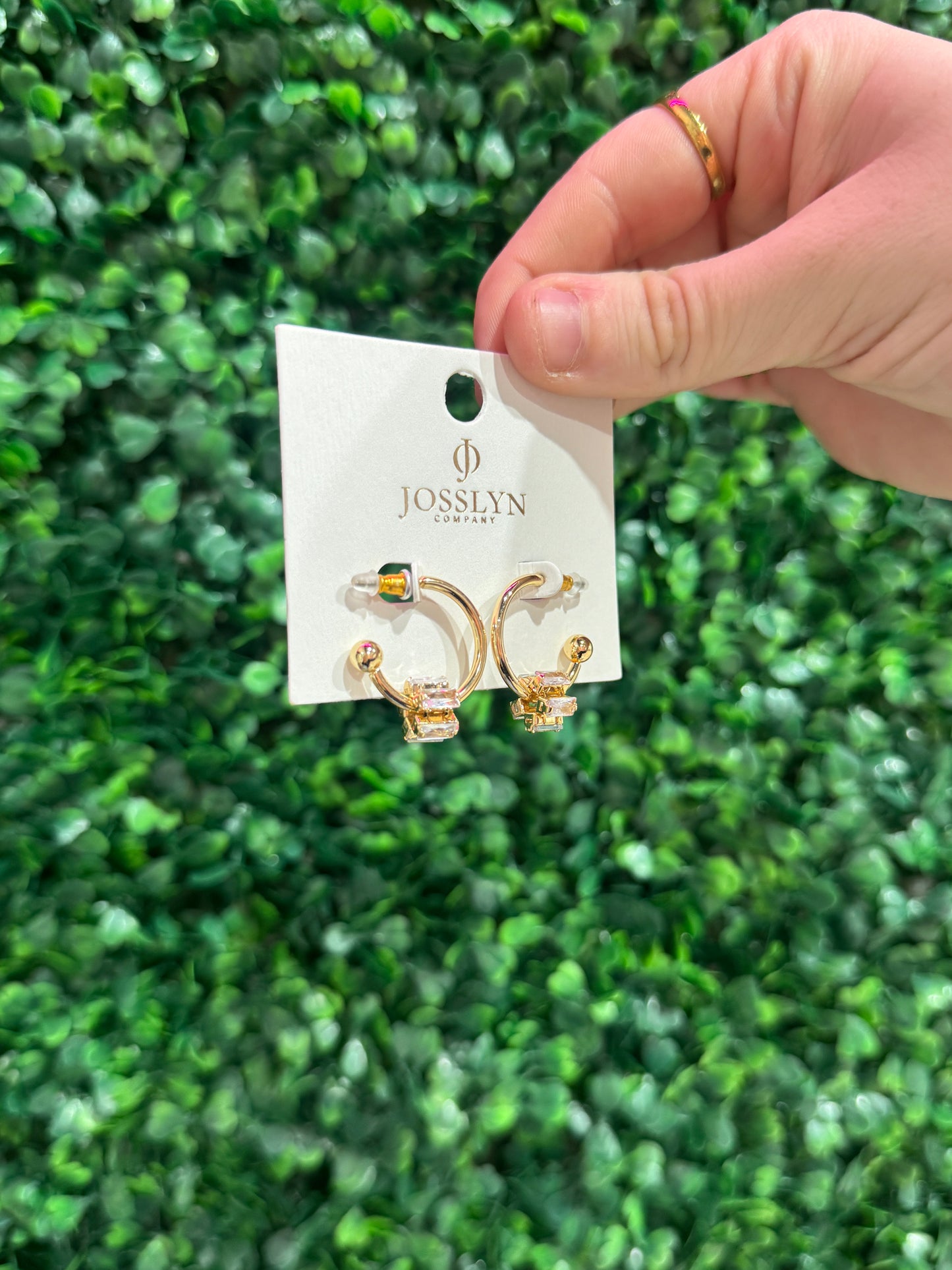 Gold Crystal Climber Hoops