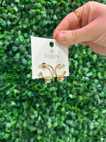 Gold Crystal Climber Hoops