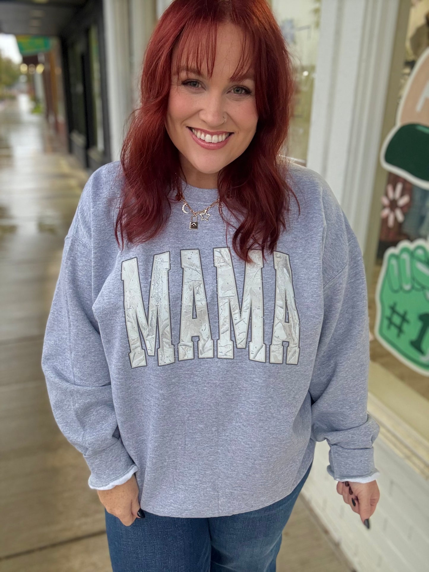 Mama White Camo Sweatshirt (Customizable)