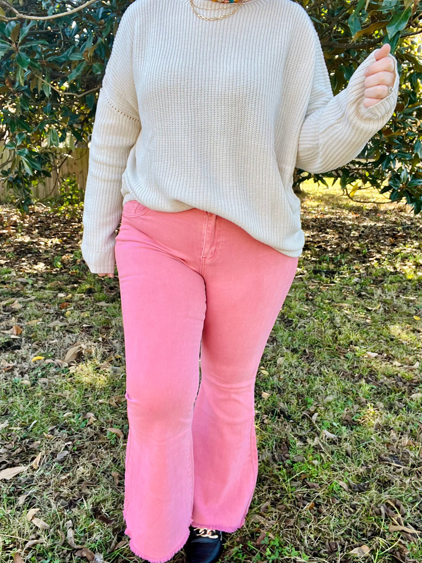 Preslee Pink Bell Bottoms