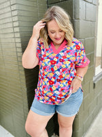 Floral V Neck Top