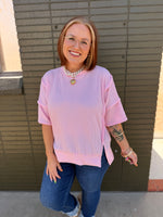 Carol Pink Ribbed Top