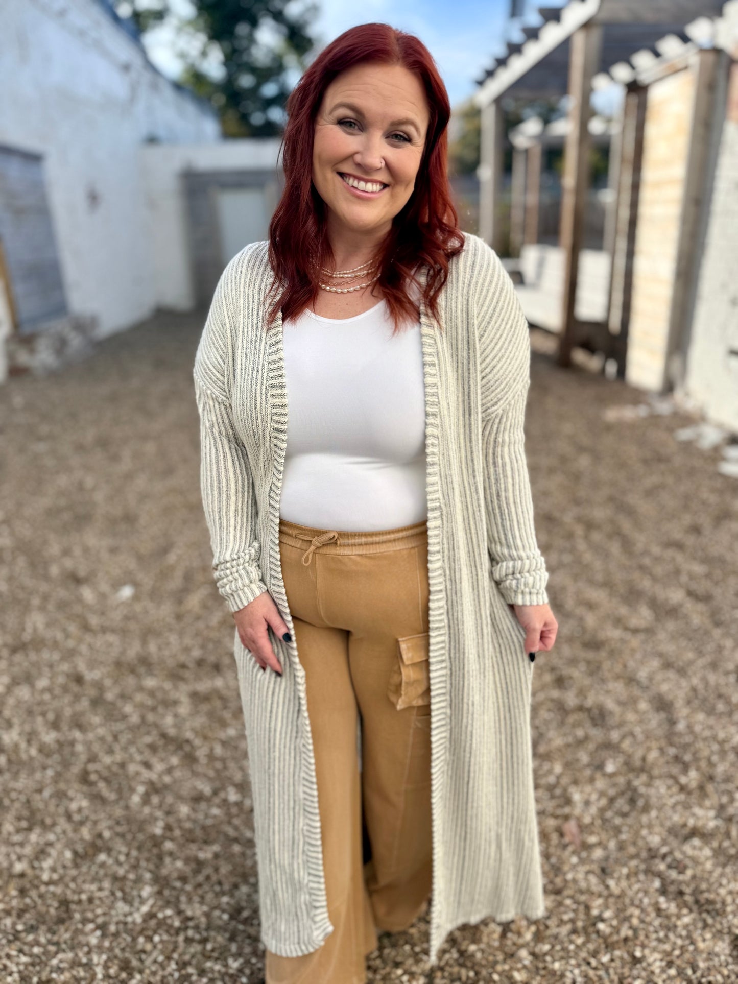 Wide Leg Knit Cargo Pants