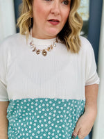 Courtney Oversized Ribbed Floral Top