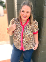 Deidre Animal Print Button Up Top