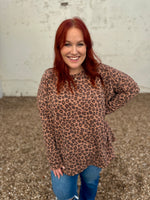 Leopard Long sleeve Ribbed Top